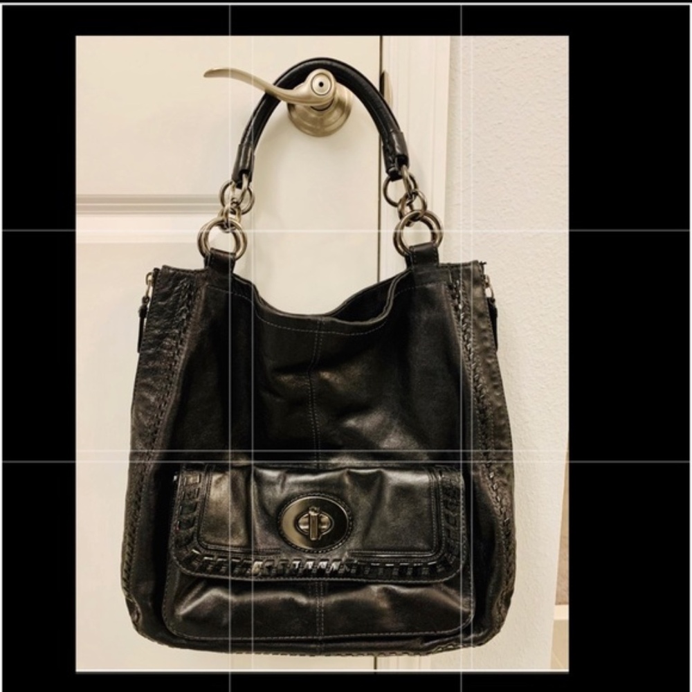 COACH DEVIN LEATHER SHOULDER BAG